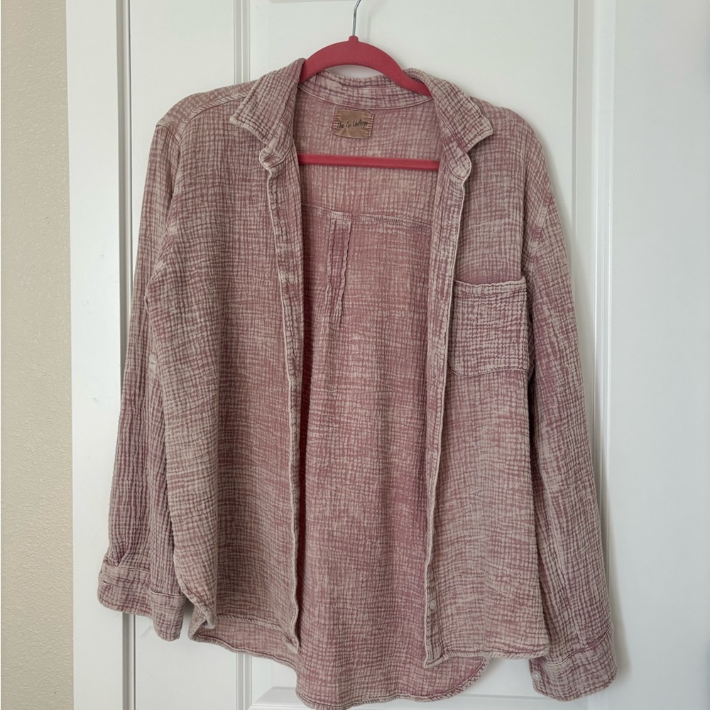 Cotton gauze button up